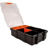 DeLOCK Sortimentsbox mit 11 Fächern 220 x 155 x 60 mm orange / schwarz, Aufbewahrungsbox, Schwarz, Orange, Rechteckig, Kunststoff, Einfarbig, 155 mm