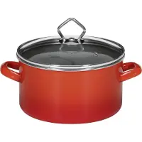 Karl Krueger Krueger ROM MEAT POT 31720RO Kochtopf inkl. Deckel, emailliert, 20 cm Durchmesser, Induktionsherd-geeignet