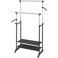 Wenko Kleiderständer All In, höhenverstellbar, 4 Rollen Wenko Chrom, Schwarz, Schwarz