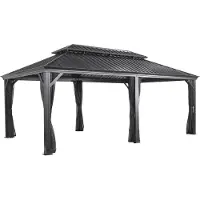 Sojag Messina 1220 Pavillon mit festem Dach inkl. Moskitonetz 4x6 m