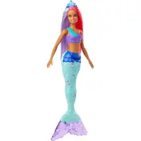 Barbie Dreamtopia Meerjungfrau Puppe (pinkes und lilafarbenes Haar), Anziehpuppe
