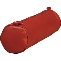 Clairefontaine Schlampermäppchen AgeBag aus echtem Schafsleder rund rot