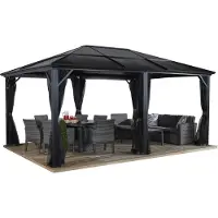 Sojag Meridien 1216 Pavillon mit festem Dach inkl. Moskitnetz 4x5 m