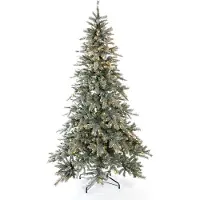 Evergreen künstlicher Weihnachtsbaum Fichte Frost weiß 180 cm mit Lichterkette