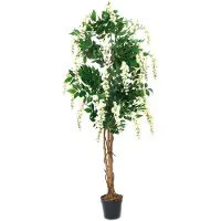 XL Palms Goldregenbaum, Kunstpflanze, weiss, 150cm