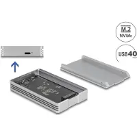 DeLOCK USB4 40 Gbps Gehäuse für 1 x M.2 NVMe SSD - werkzeugfrei, SSD-Gehäuse, M.2, M.2, 40 Gbit/s, USB Anschluss, Silber