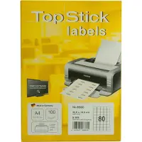 Topstick Universal-Etiketten, 35,6 x 16,9 mm, weiss selbstklebend, permanent haftend