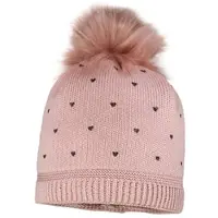 Maximo Winter-Strickmütze Herzen, rosa, 51