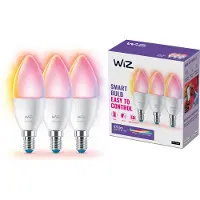 WiZ Connected LED Kerze C37 E14 40W Color (3er-Set) – Smarte WLAN RGB Lampen