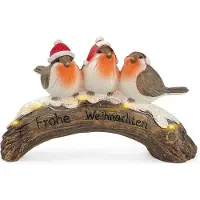 Riffelmacher Vögel auf Stamm LED 20x7x12 cm