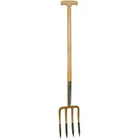 Kerbl Profi- Spatengabel Spaten 4 zinken lackiertem Eschen-T-Stiel, 27 x 18 cm