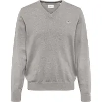 Gant Pullover Cotton V-Neck Herren Dark Grey Melange-XL