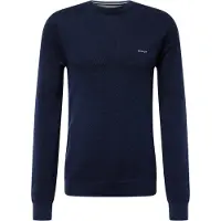 Gant Sweater "Strickpullover COTTON PIQUE C-NECK", Herren, Gr. L, blau, Obermaterial: 100% Baumwolle CO., Sweatshirts Sweater