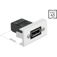 DeLOCK Easy 45 DisplayPort Modul gerade 22,5 x 45 mm, Schwarz, 45 mm, 22,5 mm, 38,5 mm