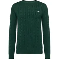 Gant Pullover Cotton Cable C-Neck Herren Tartan Green-L