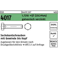 Bufab Sechskantschraube ISO 4017 VG M 24 x 80 1.7218 +QT (25CrMo4) galvanisch verzinkt