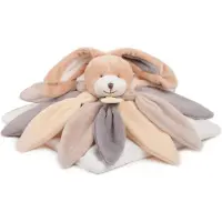 Doudou et Compagnie Schmusetuch Hase Blüte, taupe 28cm