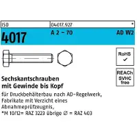 Bufab Sechskantschraube ISO 4017 VG M 20 x 90 A 2 - 70 AD-W2