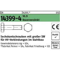 Peiner Sechskantschraube EN 14399-4 M 30 x 150 10.9 feuerverzinkt