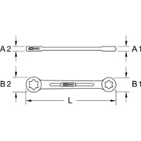 Ks Tools Doppel-Ringschlüssel 911.0371 Chrom-Vanadium-Stahl 20g