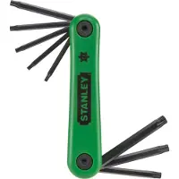 Stanley Stiftschlüssel-Set (8-teilig Torx, je 1x T9/10/15/20/25/27/30/40, Silizium-Stahl, Kunststoff