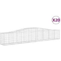 vidaXL Gabionen mit Hochbogen 20 Stk. 400x50x60/80cm Verzinktes Eisen