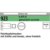FAST-X Flachkopfschraube DIN 923 m.Schlitz/Ansatz M 5 x 6 x 7,0 4.8/5.8 galvanisch verzinkt