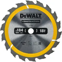 DeWalt Kreissägeblatt - - DT1938-QZ - 184/16 mm - 18 Zähne - für Holz und Baustelle