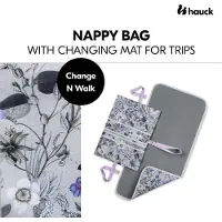 Hauck Windeltasche mit Wickelunterlage – Change N Walk – Blumengrau