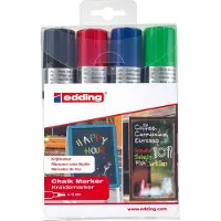 Edding Kreidemarker 4090 4-15mm, 1xschwarz, 1xrot, 1xblau, 1xgrün