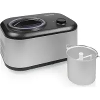 Princess 282608 Eiscrememaschine, Kompressor Eismaschine, 1 l, 1 Becken, Schwarz, Edelstahl, 60 min, 1,18 m