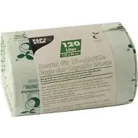 Papstar 10 Kompostbeutel, Bio-Folie 120 l 123 cm x 88 cm grün