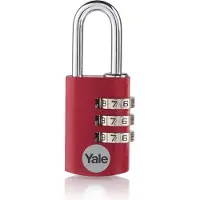 Yale YE3CB/28/126/2/CO Vorhängeschloss 28 mm 2er Set Rot Zahlenschloss
