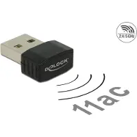 DeLOCK USB 2.0 Dual Band WLAN ac/a/b/g/n Nano Stick - Netzwerkadapter - USB 2.0 - Wi-Fi 5 - Schwarz