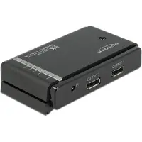 DeLOCK DisplayPort 1.4 Switch 2 x 2 DisplayPort in zu 1 x 2 DisplayPort out 8K, DisplayPort, Metall, Schwarz, 7680 x 4320, 1 m, 100 - 240 V