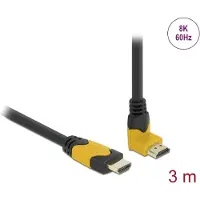 DeLOCK High Speed HDMI Kabel Stecker gerade zu 90 Grad oben gewinkelt 48 Gbps 8K 60 Digital/Display/Video 3 m (86990)