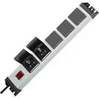 Kopp POWERversal, 1,4 m, IP20, Schwarz, Grau, 5 AC-Ausgänge, 3600 W, 16 A