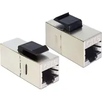 DeLOCK 86626, Flach, Schwarz, Grau, RJ-45, RJ-45, Weiblich, Gold