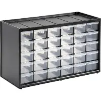 Stanley Kleinteilemagazin mit 30 Schubladen, Werkzeugkasten, Kunststoff, Schwarz, 365 mm, 153 mm, 222 mm