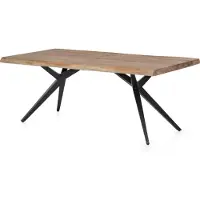 SIT Möbel Esstisch Baumkante | Tischplatte 36 mm Akazie natur | 160 x 85 cm | Gestell Metall antikschwarz | B 160 x T 85 x H 76 cm | 15270-11 | Serie TABLES & CO