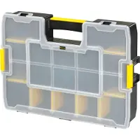Stanley CUBIX Organizer SortMaster, Kasten für Kleinteile, Schwarz, Transparent, Gelb, 90 mm, 430 mm, 330 mm