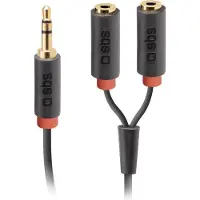 SBS Stereo-Audiokabelstecker 3,5 mm mit Signalverteiler für Mobiltelefone und Smartphone