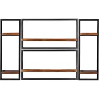 SIT Möbel PANAMA Wandregal-Set Altmetall/Mangoholz