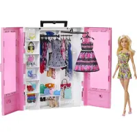 Barbie Fashionistas Kleiderschrank mit Puppe, Möbel, Zubehör