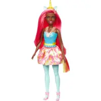 Barbie Dreamtopia Einhorn - Rote Haare mit gelbem Horn - Modepuppe