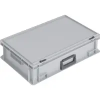 Lockweiler Kunststoffkoffer 33l Polypropylen mit 1Griff L600xB400xH163mm grau stapelbar - PC33-139233110118
