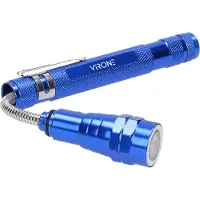 Virone WL-9 Teleskoplampe mit Magnet und Gebeugter Kopf 17-57 cm 3 LEDs 4 x LR44 (Inbegriffen)