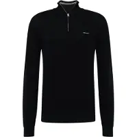 Gant Herren Pique-Strickpullover mit Zip-Kragen - COTTON PIQUE HALF ZIP, Baumwolle Schwarz / 5XL