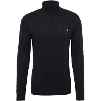 Gant Pullover Cotton Cable Turtle Neck Black-XL