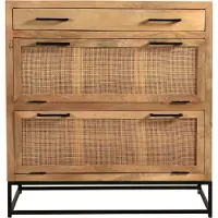 SIT Möbel CANE Schuhschrank Metall/Mango lackiert mit Rattan-Front